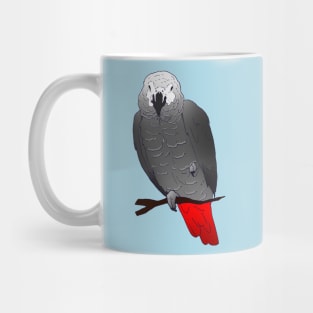 African Grey Parrot Perching and Sleeping on a Branch Mug